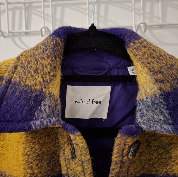 Wilfred Jackets & Blazers - NWOT Wilfred Women's "Autumn" Wool Shirt Jacket in Purple & Yellow (Size XS)